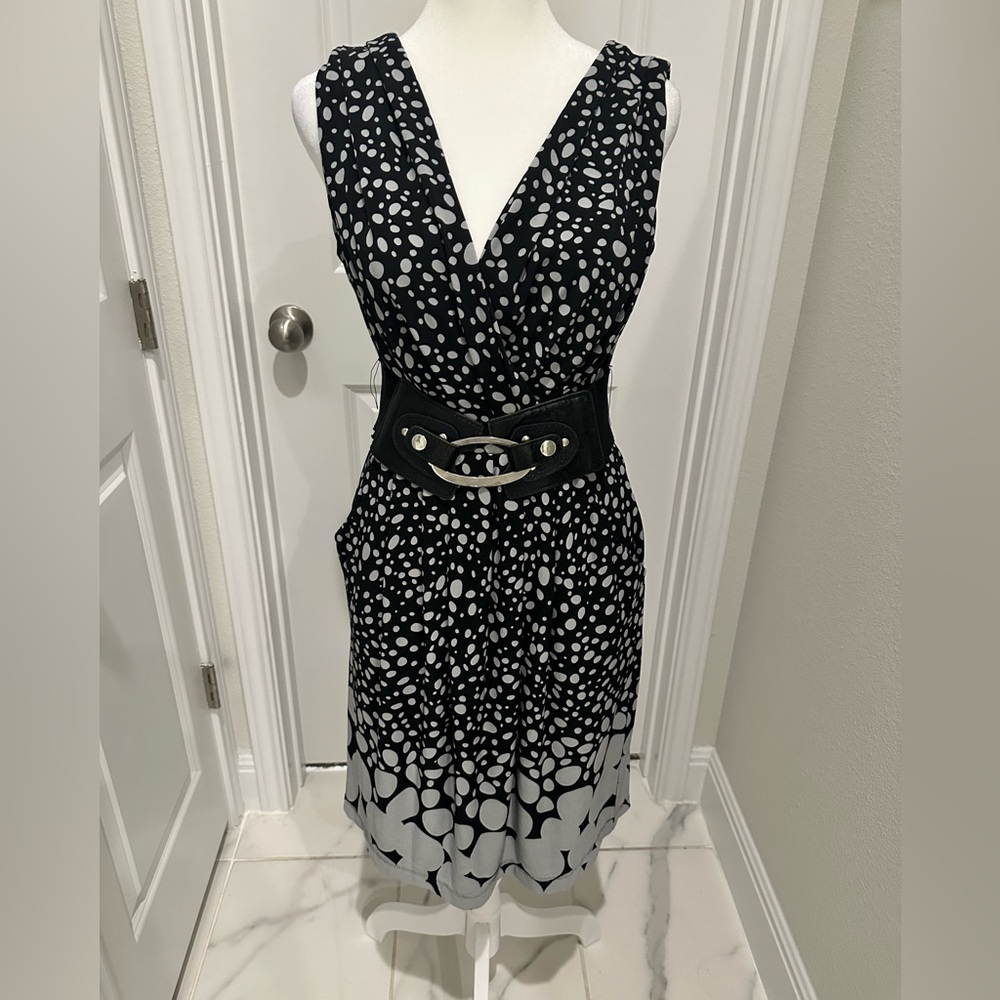 Black and Gray Dress with Pockets